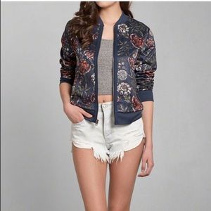 Abercrombie and Fitch floral bomber jacket